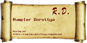 Rumpler Dorottya névjegykártya